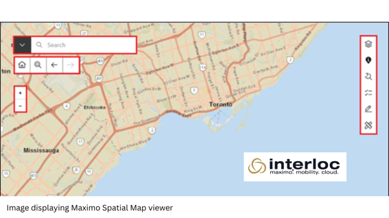 Image displaying Maximo Spatial Map viewer